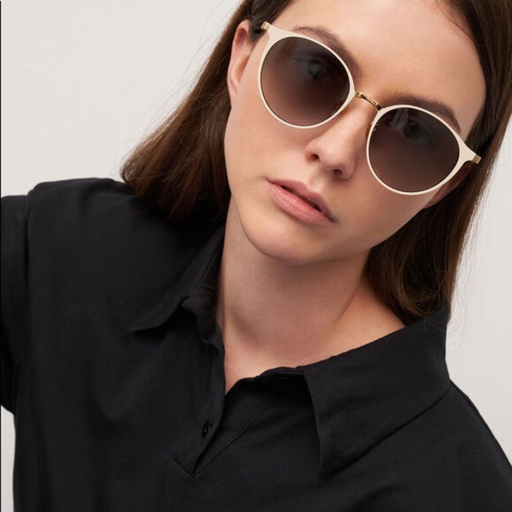 CHARLES & KEITH | Cream Tinted Round Sunglasses